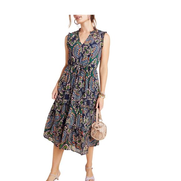 Anthropologie Paisley Midi Dress - Multicolor - Picture 1 of 16